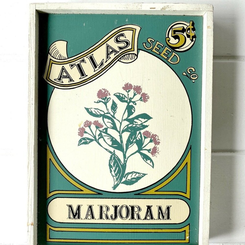Framed Vintage Seed Packet MARJORAM Art Print